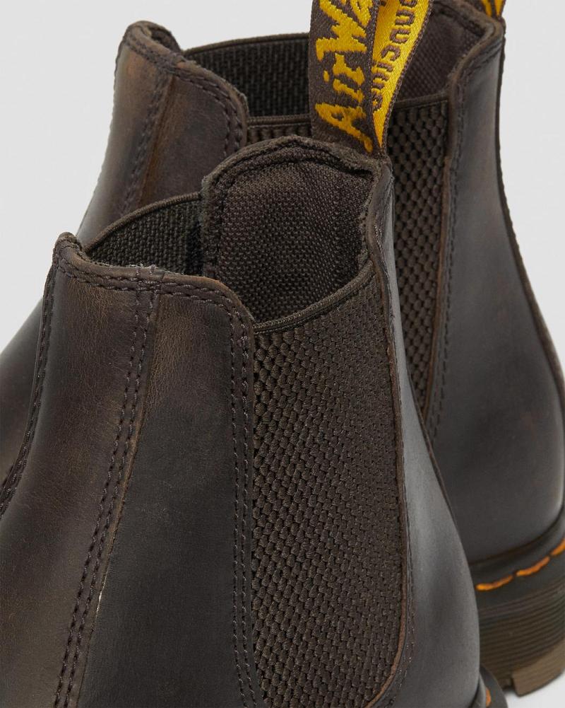 Dr Martens 2976 Slip Resistant Leren Enkellaars Heren Donkerbruin | NL 376QMA